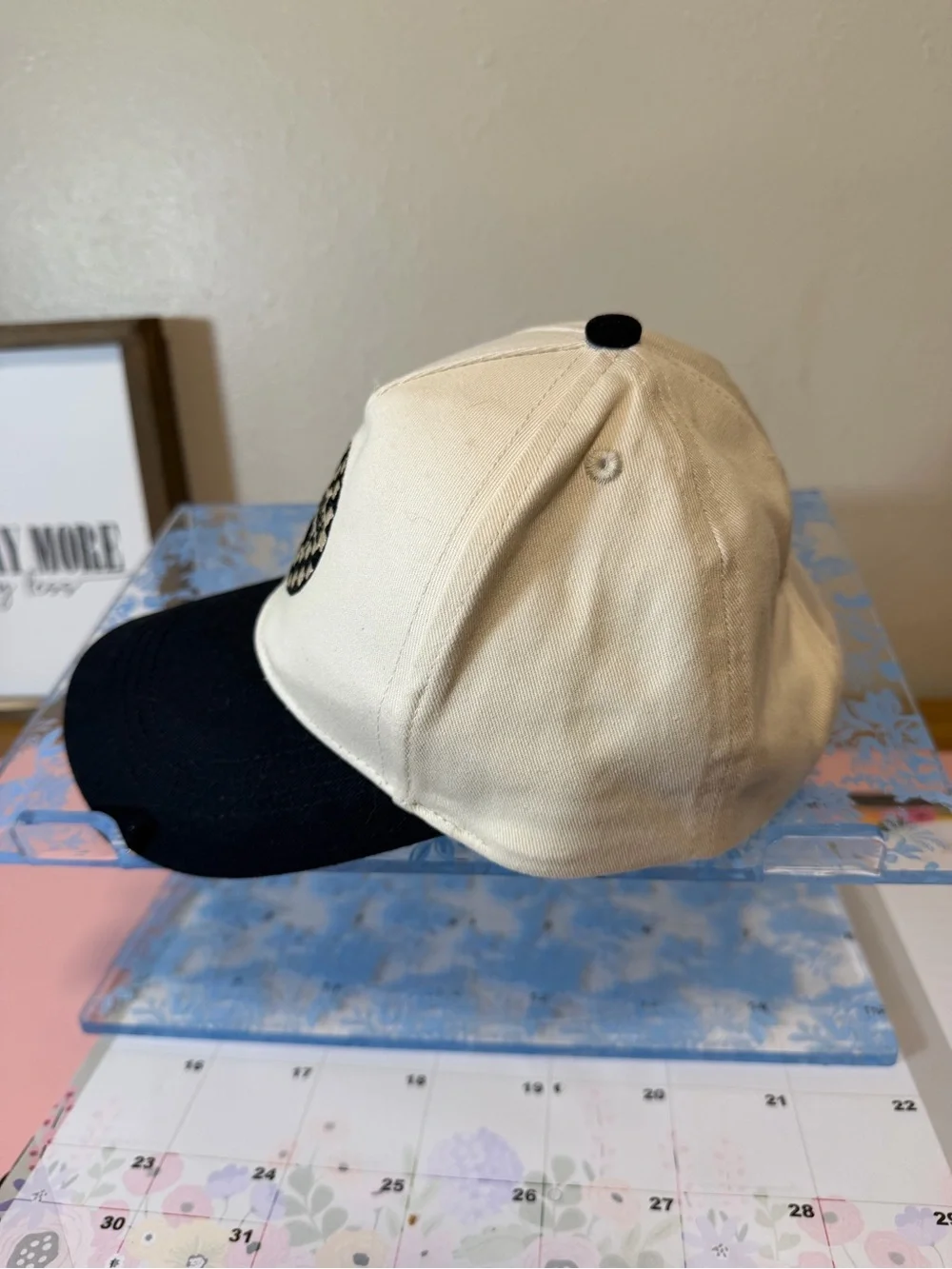 David and Young Two-Tone 'Besties' Baseball Cap - Cream & Black